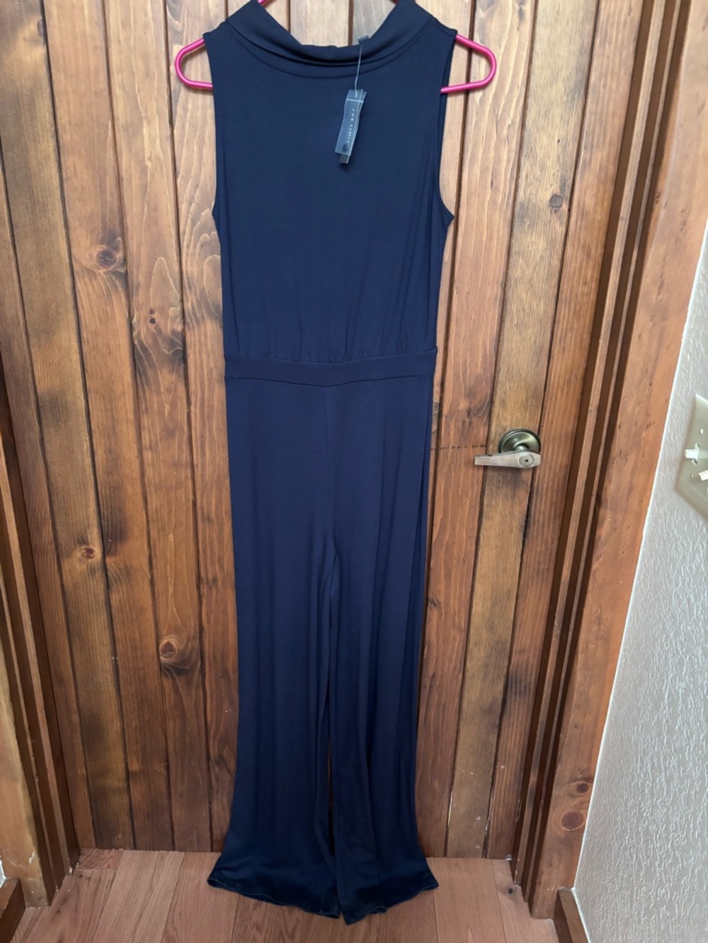 The Limited Navy Sleeveless Wide-Leg Pantsuit